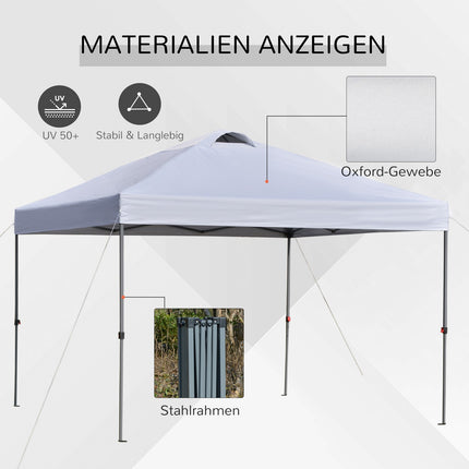 Pop-Up Pavillon Weiß Gartenzelt 2,95m UV-Schutz