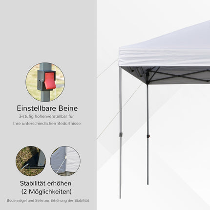 Pop-Up Pavillon Weiß Gartenzelt 2,95m UV-Schutz