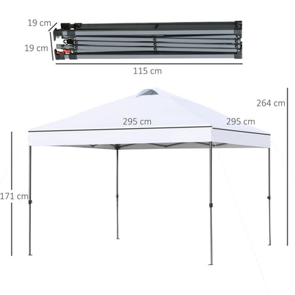 Pop-Up Pavillon Weiß Gartenzelt 2,95m UV-Schutz