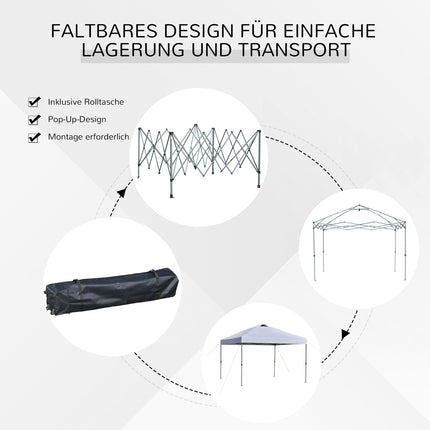 Pop-Up Pavillon Weiß Gartenzelt 2,95m UV-Schutz