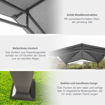 Garden Gazebo 3x3M, Sun protection, Metal/Polyester