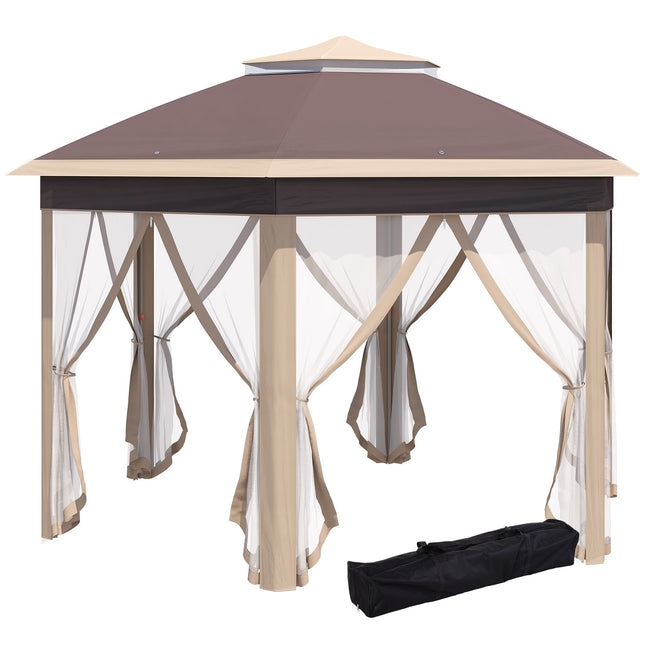 Sechseckiger Pop-Up Gartenpavillon 4x4m mit Tragetasche