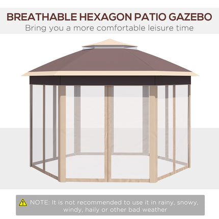 Hexagonal Pop-Up Garden Gazebo 4x4M with carrying bag