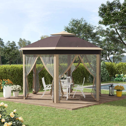 Hexagonal Pop-Up Garden Gazebo 4x4M with carrying bag