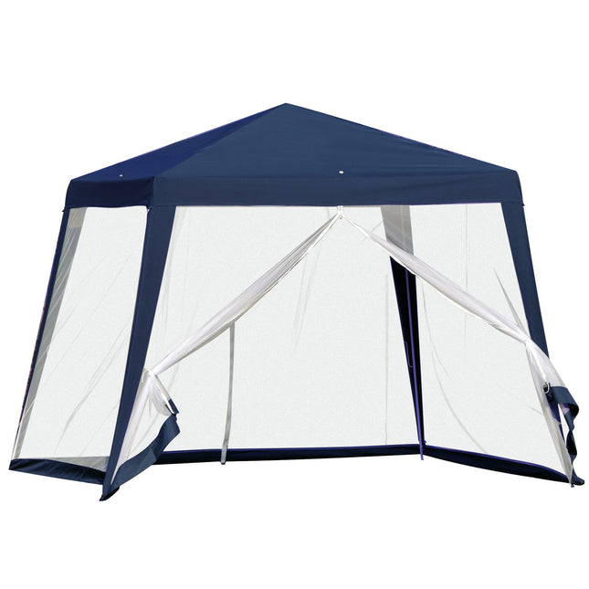 Blauer 3x3m wetterfester Gartenpavillon mit Moskitonetz