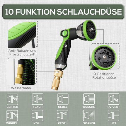Flexibler Gartenschlauch 30M mit 10-Funktions-Sprühdüse