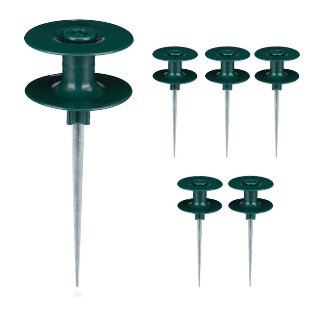 Gartenschlauchführungen mit Metall-Erdspießen, 6er-Pack