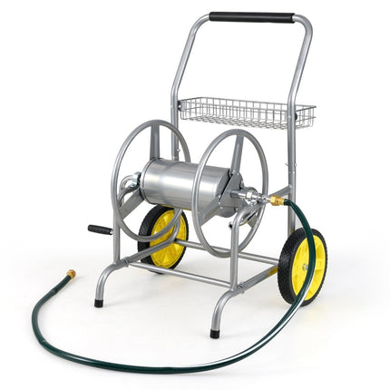 Garden Hose Reel Cart, Metal, 70m Capacity, Large Wheels