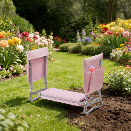 Garden Kneeler Bench with Pockets and Cushion
