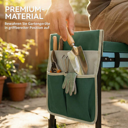 Garden Kneeler and Seat, 150kg Capacity, Foldable Steel Frame
