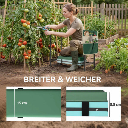 Garden Kneeler and Seat, 150kg Capacity, Foldable Steel Frame