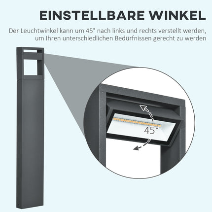 Gartenpoller für Außenbereiche, warmes LED-Licht, verstellbar, IP65