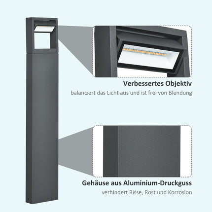 Gartenpoller für Außenbereiche, warmes LED-Licht, verstellbar, IP65