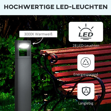 Gartenpoller für Außenbereiche, warmes LED-Licht, verstellbar, IP65