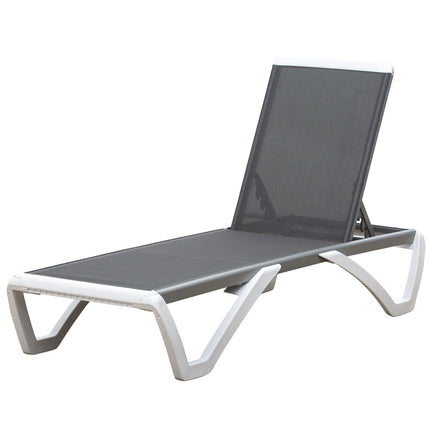 Verstellbare Sonnenliege aus Aluminium - Ergonomisch Grau/Weiß