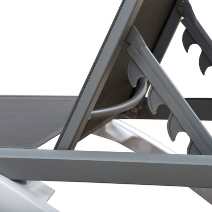 Verstellbare Sonnenliege aus Aluminium - Ergonomisch Grau/Weiß