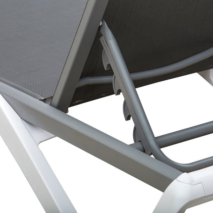 Verstellbare Sonnenliege aus Aluminium - Ergonomisch Grau/Weiß