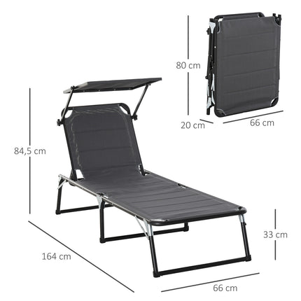 Verstellbarer Gartenstuhl aus Aluminium, ergonomisch und klappbar