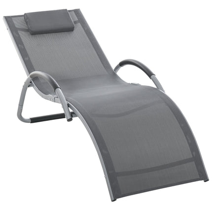 Ergonomischer Aluminium-Gartenstuhl mit Auflagen, grau