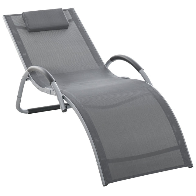Ergonomischer Aluminium-Gartenstuhl mit Auflagen, grau