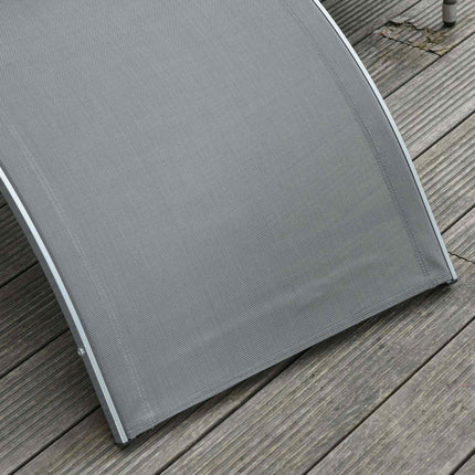 Ergonomischer Aluminium-Gartenstuhl mit Auflagen, grau