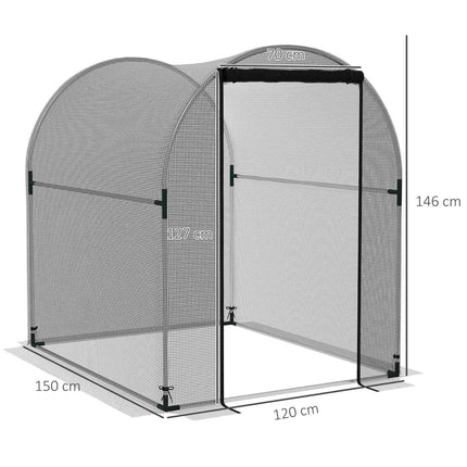 Filet de jardin en acier noir, protection des plantes, tente, porte, protection contre les insectes, 1,2 x 1,5 x 1,5 m