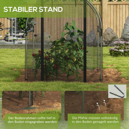 Filet de jardin en acier noir, protection des plantes, tente, porte, protection contre les insectes, 1,2 x 1,5 x 1,5 m
