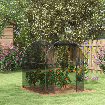 Filet de jardin en acier noir, protection des plantes, tente, porte, protection contre les insectes, 1,2 x 1,5 x 1,5 m