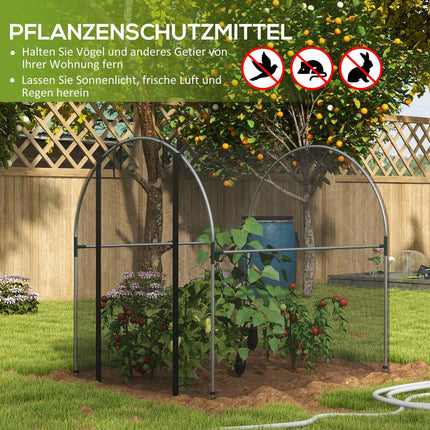 Filet de jardin en acier noir, protection des plantes, tente, porte, protection contre les insectes, 1,2 x 1,5 x 1,5 m