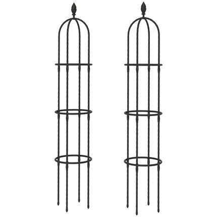 Garten-Obelisk-Rankhilfe-Set, 174 cm Stahl, 2 Stück