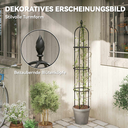 Garten-Obelisk-Rankhilfe-Set, 174 cm Stahl, 2 Stück