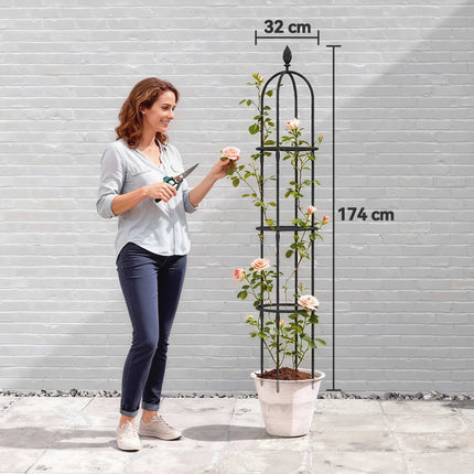 Garten-Obelisk-Rankhilfe-Set, 174 cm Stahl, 2 Stück
