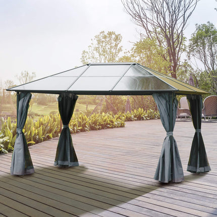 3x3M dunkelgraues Gartenpavillon-Zelt, Aluminiumdach