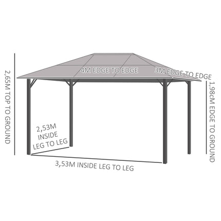 3x3M dunkelgraues Gartenpavillon-Zelt, Aluminiumdach