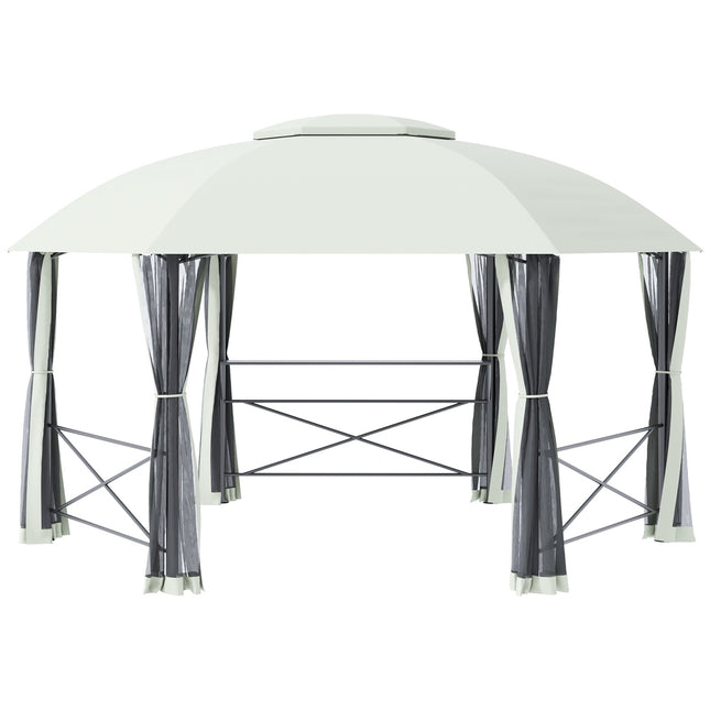 Weatherproof 4x5M garden pavilion tent, steel & polyester