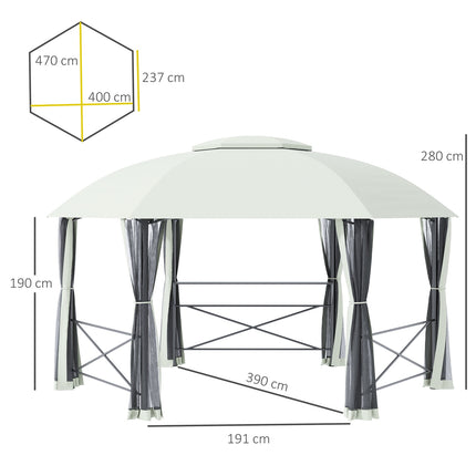 Zahradní pavilonový stan 4x5M odolný proti povětrnosti, ocel a polyester