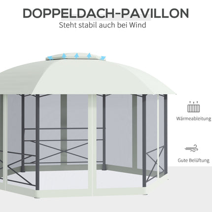 Zahradní pavilonový stan 4x5M odolný proti povětrnosti, ocel a polyester
