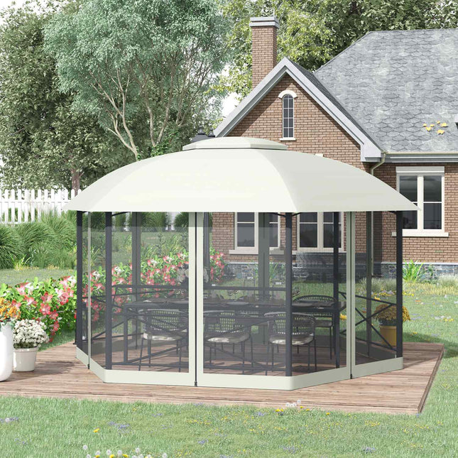 Weatherproof 4x5M garden pavilion tent, steel & polyester