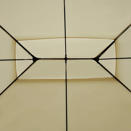 Gartenpavillon Doppelbedachung 3x4m Beige für Veranstaltungen im Freien