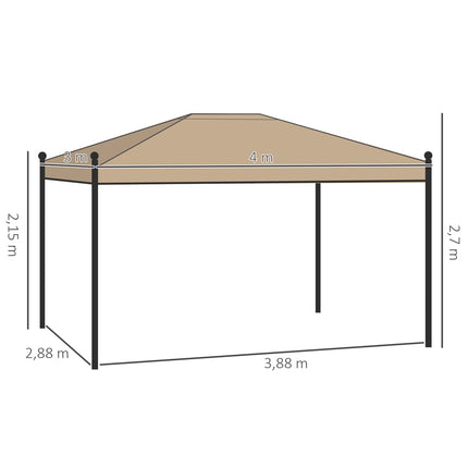 Gartenzeltpavillon mit Seitenwänden & Moskitonetz, beige