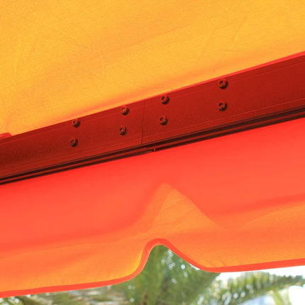 Orange gazebo tent in aluminum with 4 walls - weatherproof