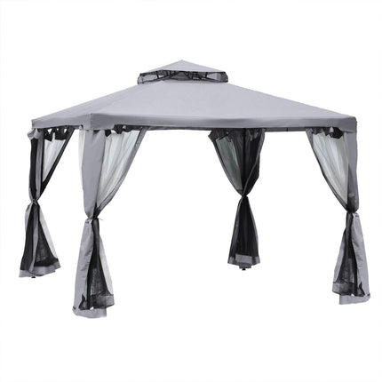 Wetterfester Gartenpavillon, 3x3x2,6m, hellgrau