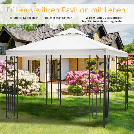 Zahradní pavilon stan, listový design, ocelový rám, 2.95x2.95M
