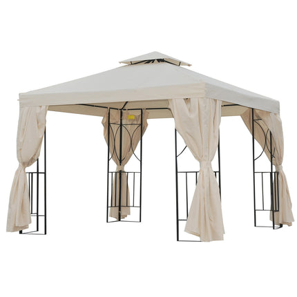 3x3m Gartenpavillon mit Doppel-Dach, UV-Schutz