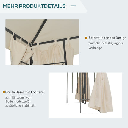 3x3m Gartenpavillon mit Doppel-Dach, UV-Schutz