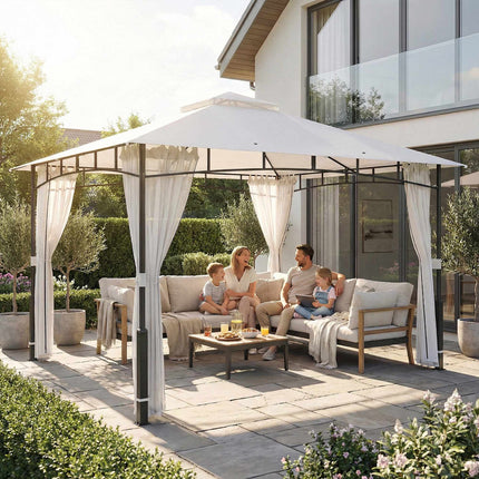 Gartenpavillon mit Doppeldach und Moskitonetz, für 8 Personen