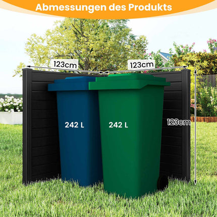 Gartensichtschutzpaneele, 123x123 cm, Schwarz, PVC