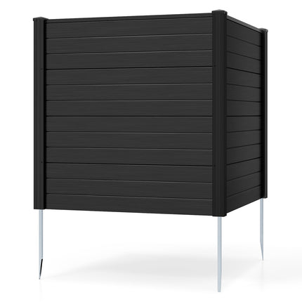 Gartensichtschutzpaneele, 123x123 cm, Schwarz, PVC