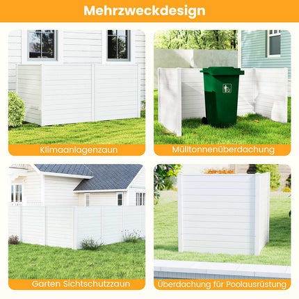 Gartenzaunfelder für mehr Privatsphäre, 123x123 cm, Weiß, PVC
