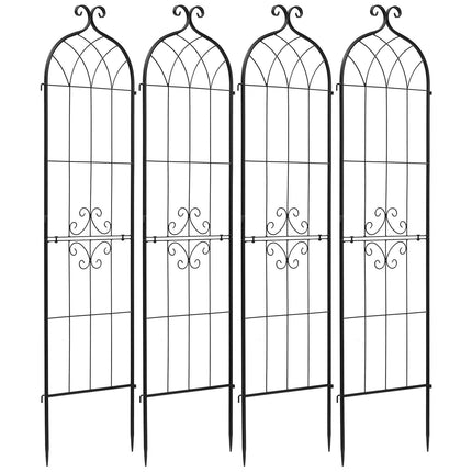 Garden Rose Trellis 4-Pack, 60 x 15 in Powder-Coated
